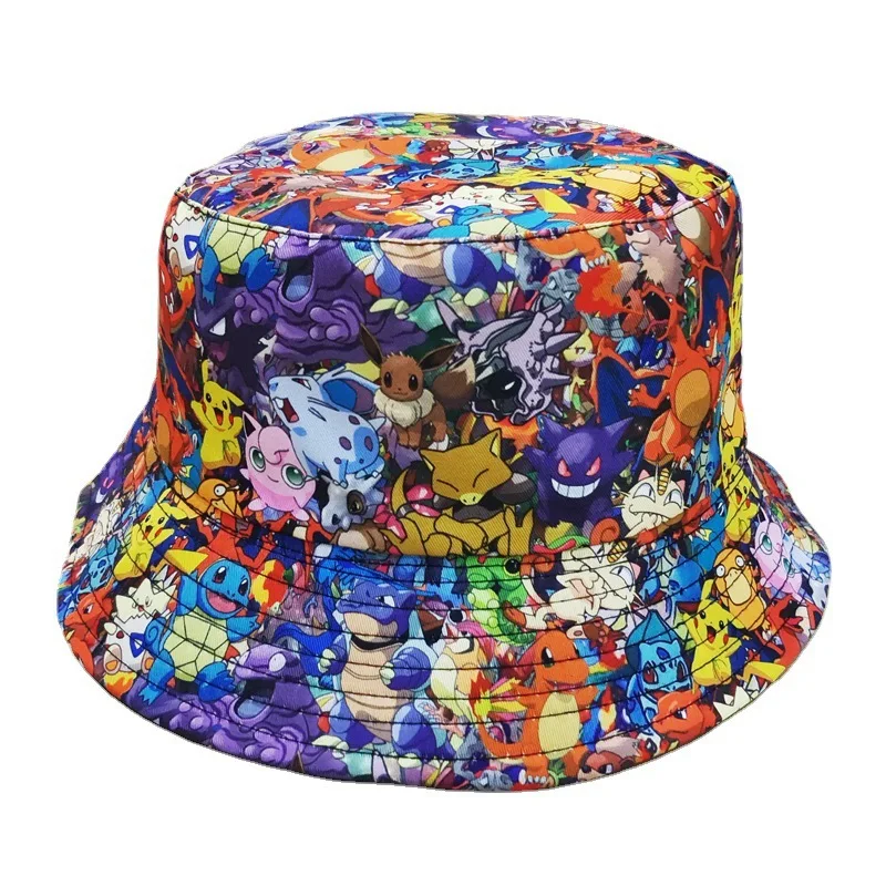 Chapeau de pêcheur estival et protection solaire avec motifs Pokémon pour enfants