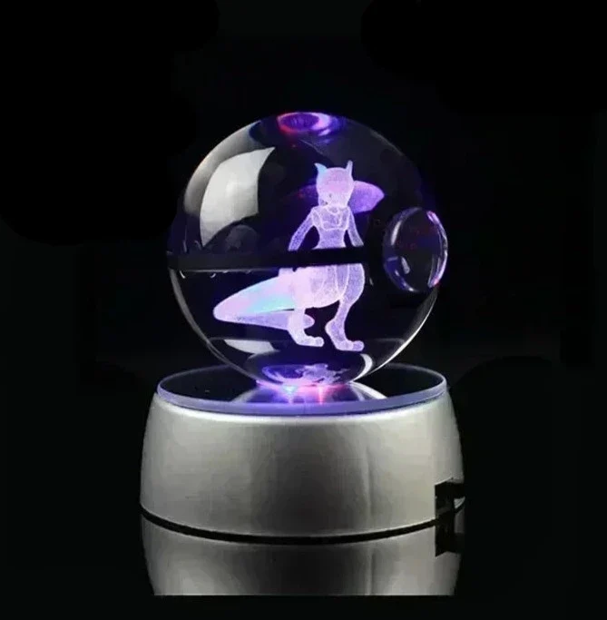 Crystal Pokeball avec effet 3D Realxo Mewtwo Pikachu et bien plus encore.