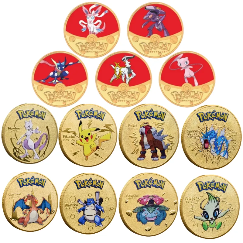 Pièces Pokémon avec différents Pokémon Mewtwo, Quajutsu, Pikachu Mew, Genesect et autres