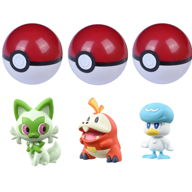 Figurines Pokémon Carmin et Violet - Felori, Kwaks, Krokel environ 4-5cm