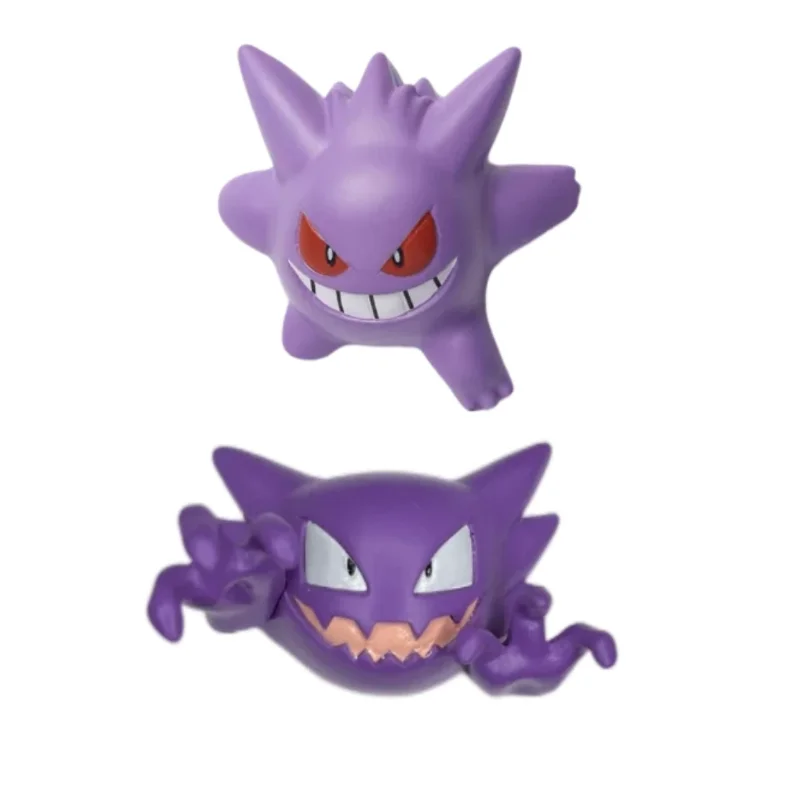 Figurines Pokémon type fantôme - Gengar, Nebulak, Haunter, Zwirrlicht, Traunfugil environ 4 cm