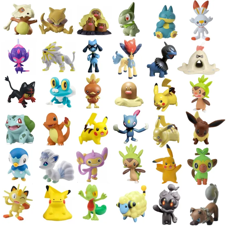Tomy WCT Figurines Pokémon Pikachu Tiplouf Vulpix Miaouss Cubone Marshadow Axew Keldeo environ 4 cm