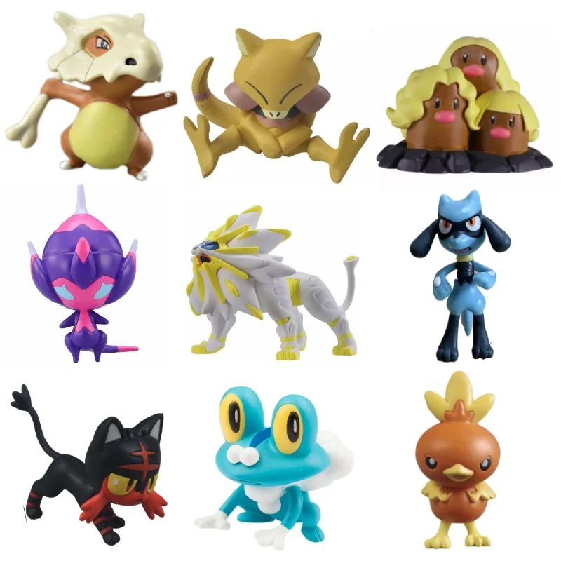 Tomy WCT Figurines Pokémon Pikachu Tiplouf Vulpix Miaouss Cubone Marshadow Axew Keldeo environ 4 cm