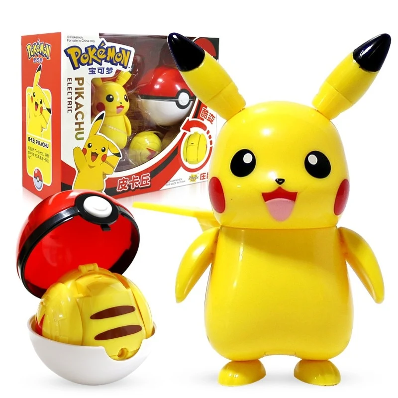 Pikachu Spielzeug Figur avec Pokeball Pokemon Spiel Set