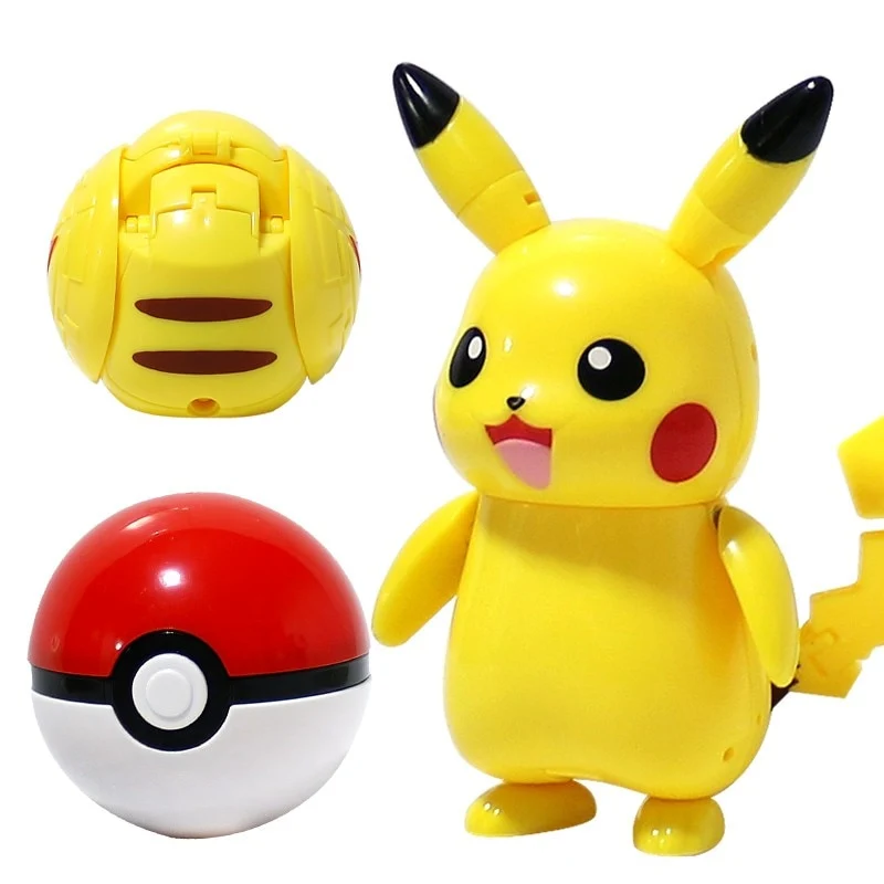 Pikachu Spielzeug Figur avec Pokeball Pokemon Spiel Set