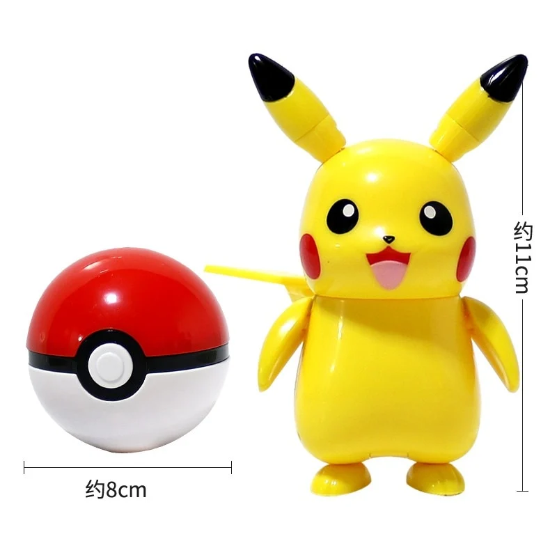Pikachu Spielzeug Figur avec Pokeball Pokemon Spiel Set