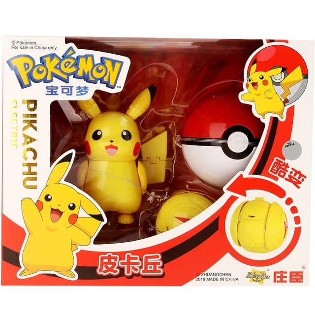 Pikachu Spielzeug Figur avec Pokeball Pokemon Spiel Set