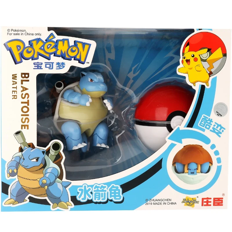 Ensemble de jouets Pokémon Turtok (Blastoise) avec figurine et Pokeball