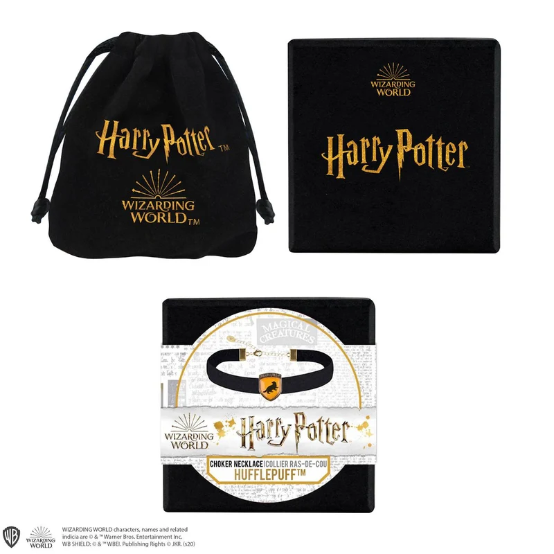 Collier Ras de Cou Poufsouffle - Harry Potter Noir