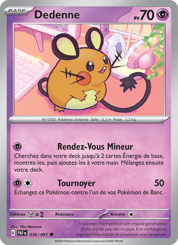 Dedenne 36/91 — EV04.5 – Destinées de Paldea — Carte Pokémon française