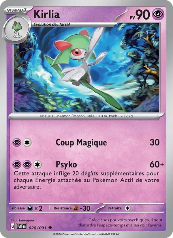 Kirlia 28/91 — EV04.5 – Destinées de Paldea — Carte Pokémon française