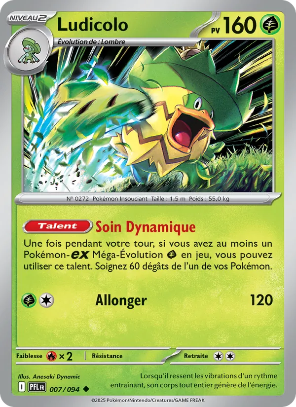 Ludicolo 7/94 — ME02 – Flammes Fantasmagoriques — Carte Pokémon française