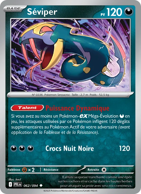 Séviper 62/94 — ME02 – Flammes Fantasmagoriques — Carte Pokémon française