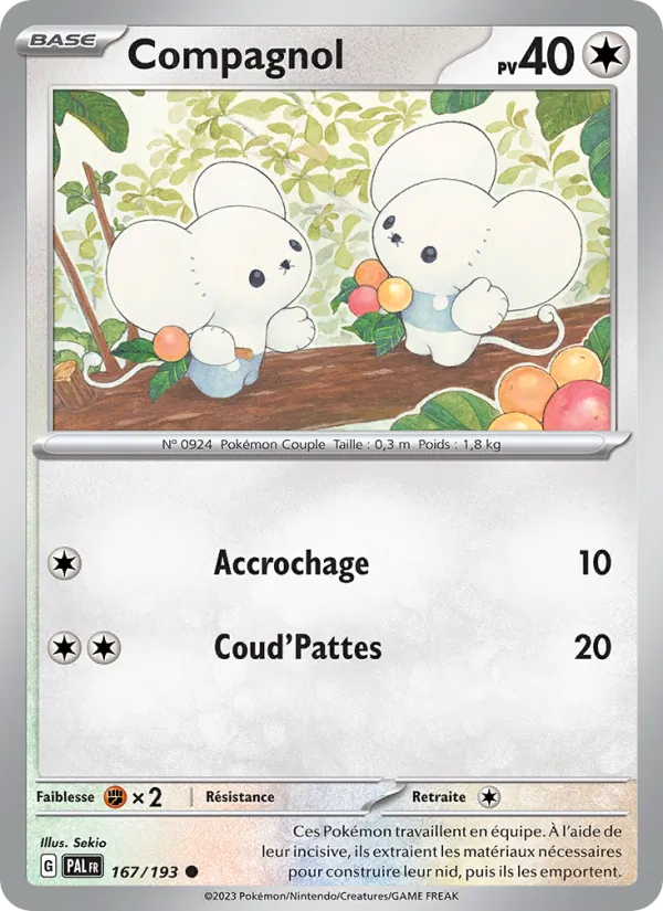 Compagnol 167/193 — EV02 – Évolutions à Paldea — Carte Pokémon française