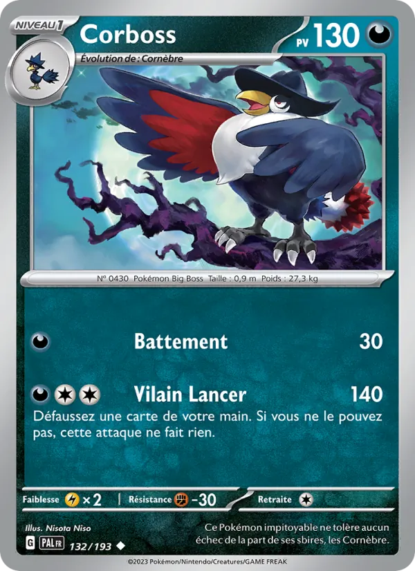 Corboss 132/193 — EV02 – Évolutions à Paldea — Carte Pokémon française
