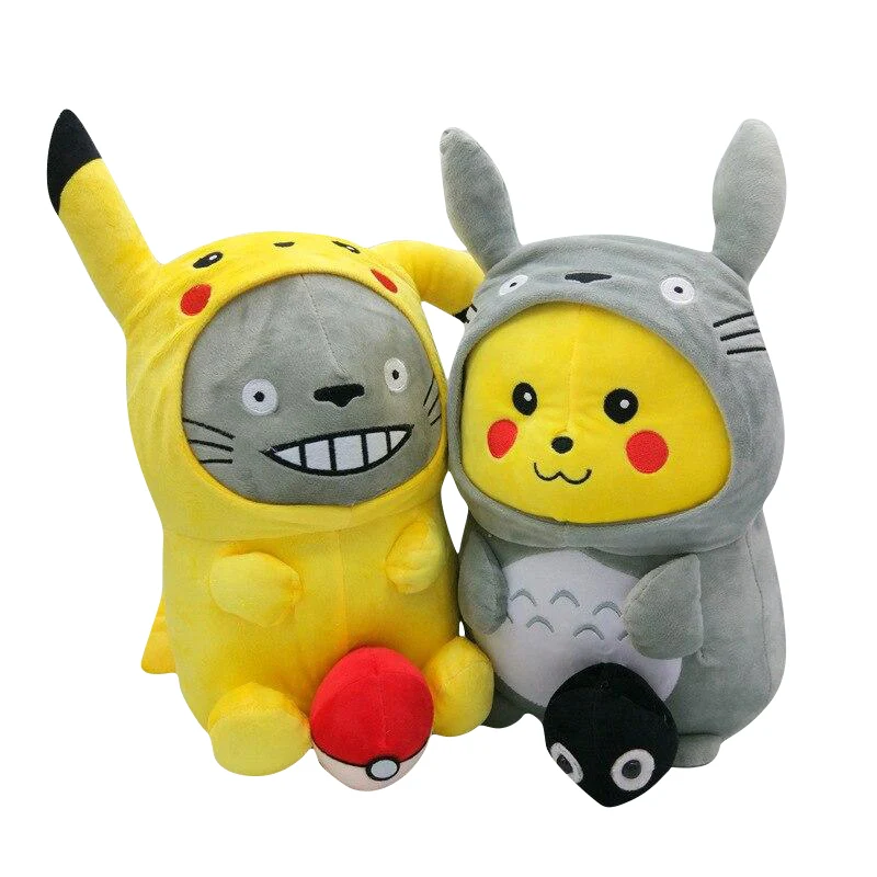Peluche cosplay Pikachu ou Totoro Pokémon (env. 30cm)