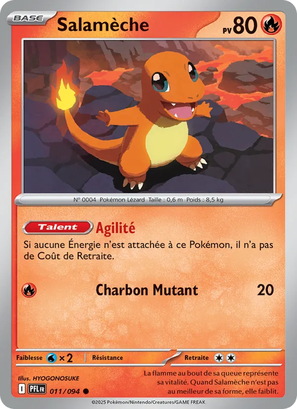 Salamèche 11/94 — ME02 – Flammes Fantasmagoriques — Carte Pokémon française