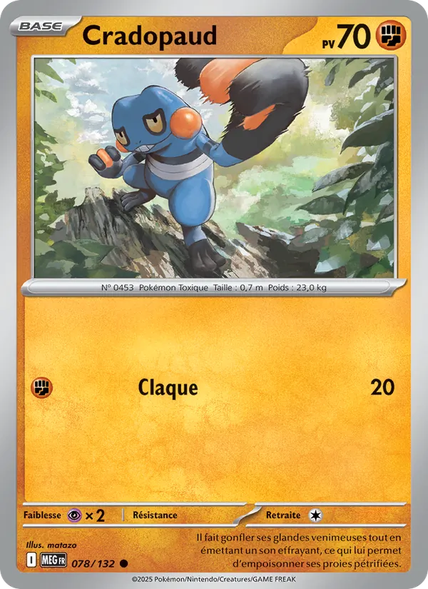Cradopaud 78/132 — ME01 — Méga-Évolution — Carte Pokémon française