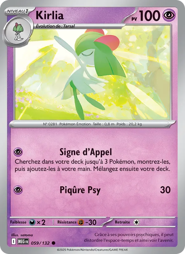 Kirlia 59/132 — ME01 — Méga-Évolution — Carte Pokémon française