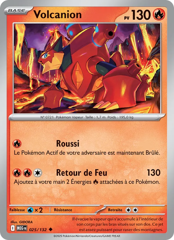 Volcanion 25/132 — ME01 — Méga-Évolution — Carte Pokémon française