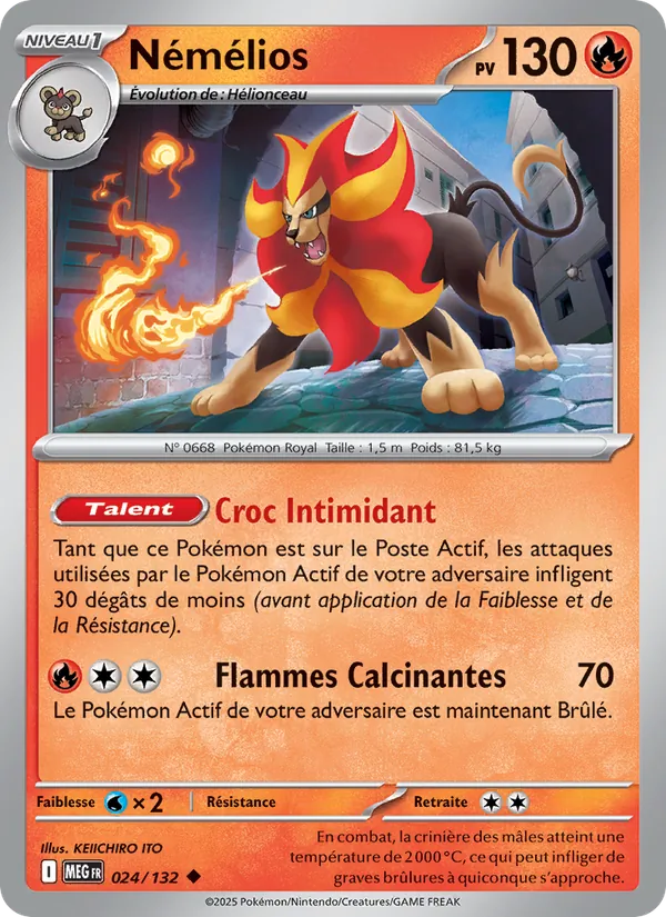 Némélios 24/132 — ME01 — Méga-Évolution — Carte Pokémon française