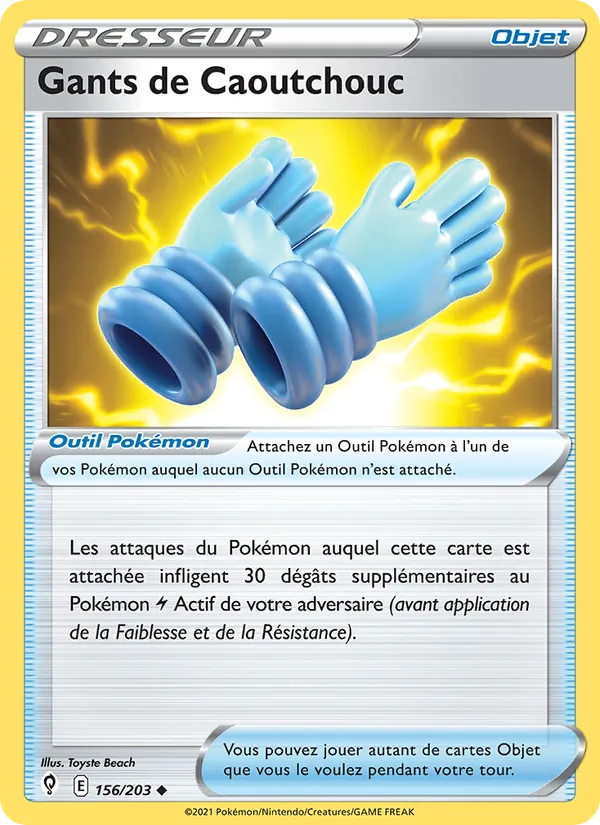 Gants de Caoutchouc 156/203 — EB07 - Evolution Céleste — Carte Pokémon française