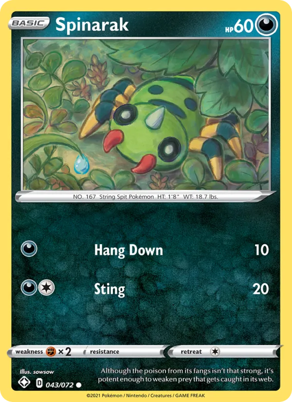 Mimigal 43/72 — SWSH4.5 – Shining Fates — Carte Pokémon anglaise
