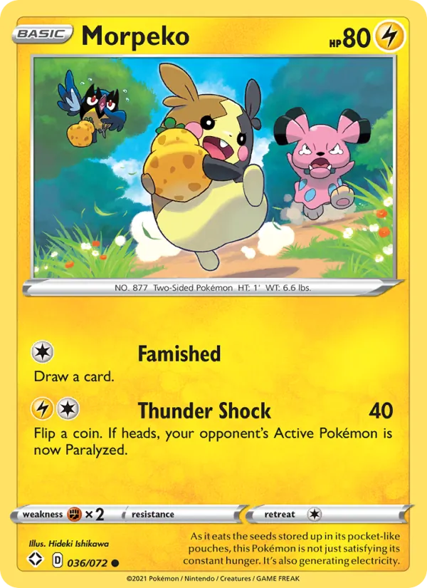 Morpeko 36/72 — SWSH4.5 – Shining Fates — Carte Pokémon anglaise