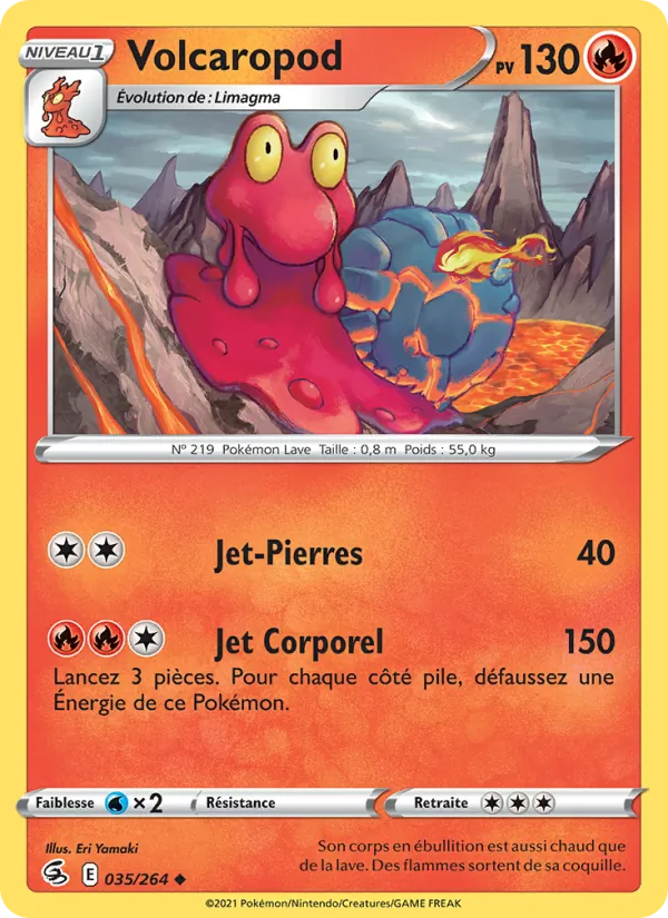 Volcaropod 35/264 — EB08 - Poing de Fusion — Carte Pokémon française