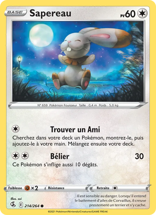 Sapereau 214/264 — EB08 - Poing de Fusion — Carte Pokémon française