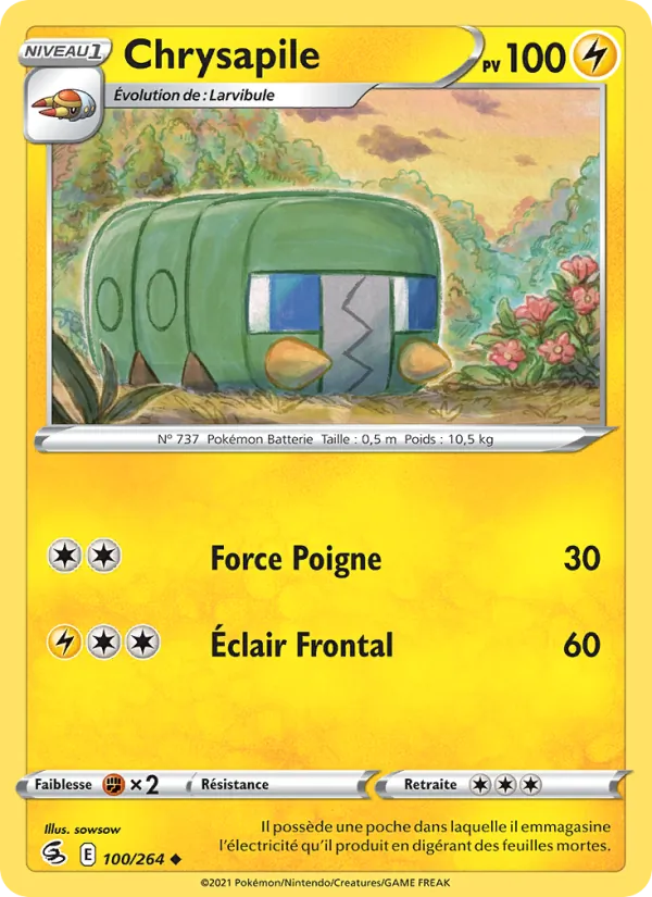 Chrysapile 100/264 — EB08 - Poing de Fusion — Carte Pokémon française