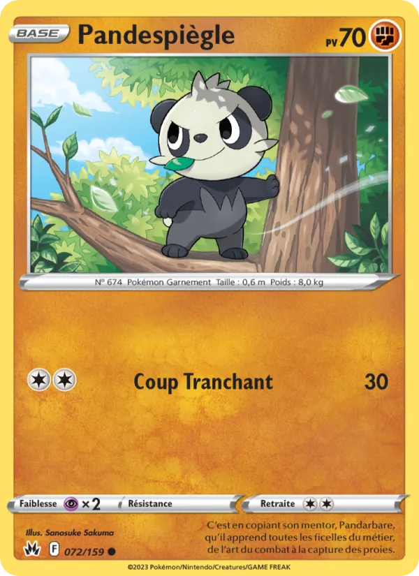 Pandespiègle 72/159 — EB12.5 – Zénith Suprême — Carte Pokémon française