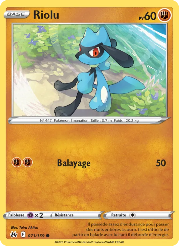Riolu 71/159 — EB12.5 – Zénith Suprême — Carte Pokémon française