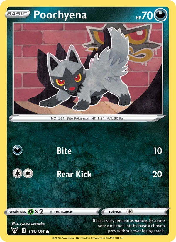 Medhyèna 103/185 — SWSH4 – Vivid Voltage — Carte Pokémon anglaise