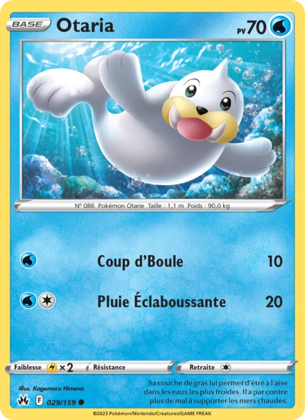 Otaria 29/159 — EB12.5 – Zénith Suprême — Carte Pokémon française