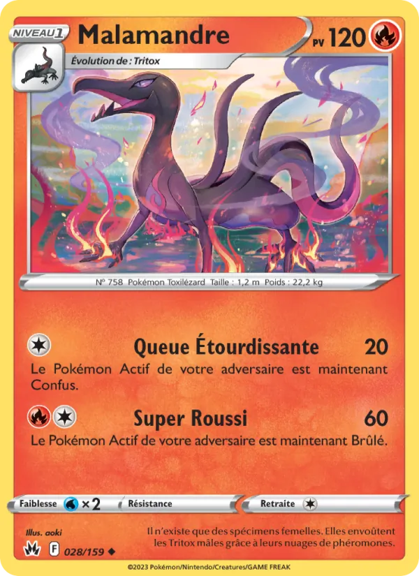 Malamandre 28/159 — EB12.5 – Zénith Suprême — Carte Pokémon française