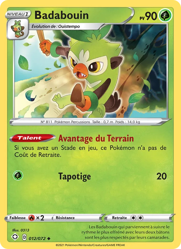 Badabouin 12/72 — EB04.5 – Destinées Radieuses — Carte Pokémon française