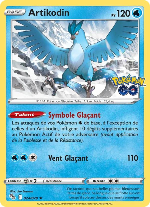 Artikodin 24/78 — EB10.5 Pokemon GO — Carte Pokémon française