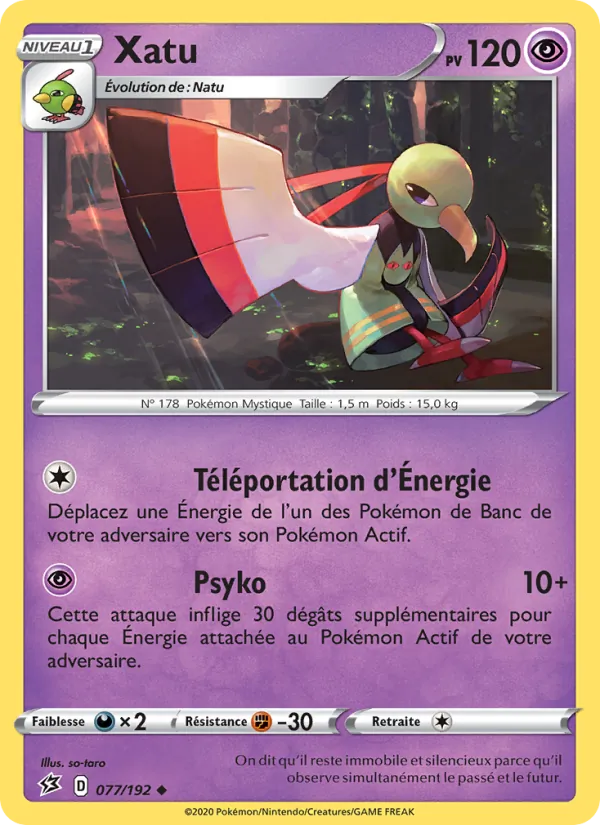 Xatu 77/192 — EB02 – Clash des Rebelles — Carte Pokémon française