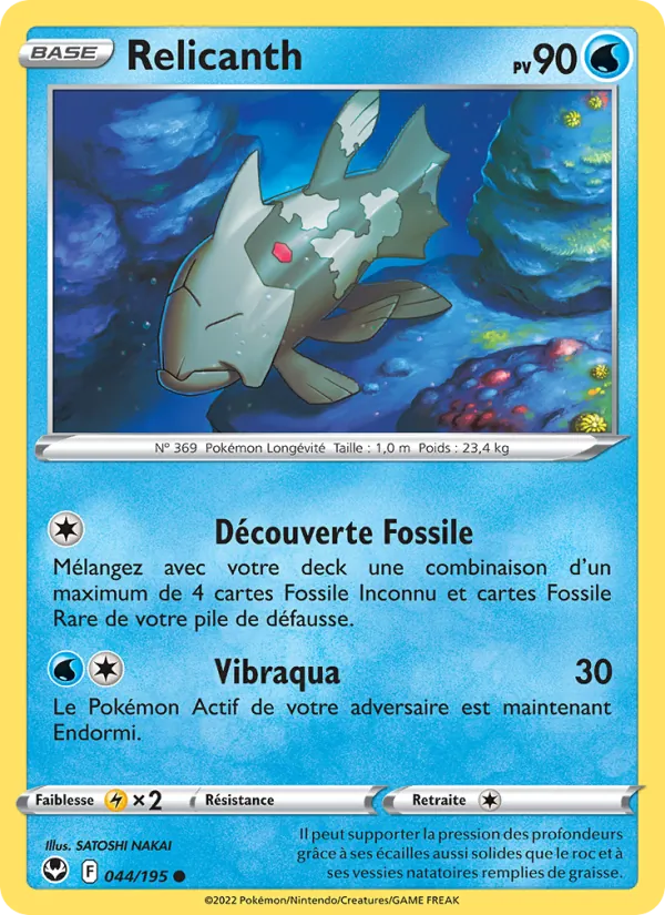 Relicanth 44/195 — EB12 – Tempête Argentée — Carte Pokémon française