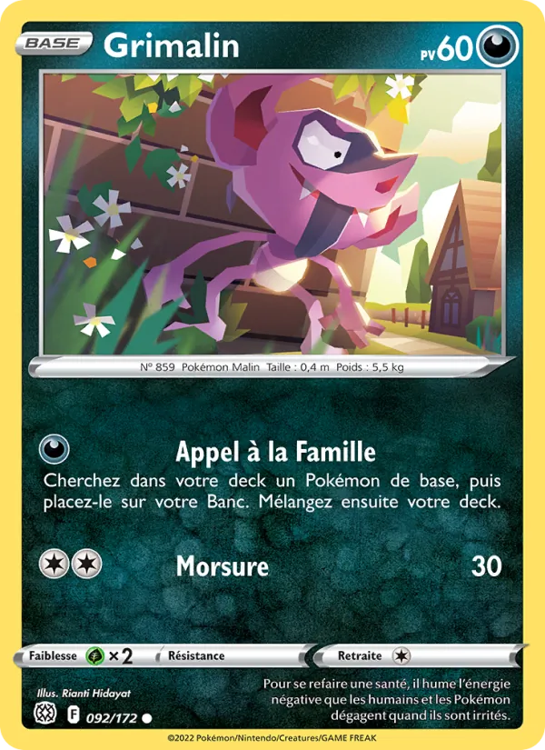 Grimalin 92/172 — EB09 - Stars Etincelantes — Carte Pokémon française