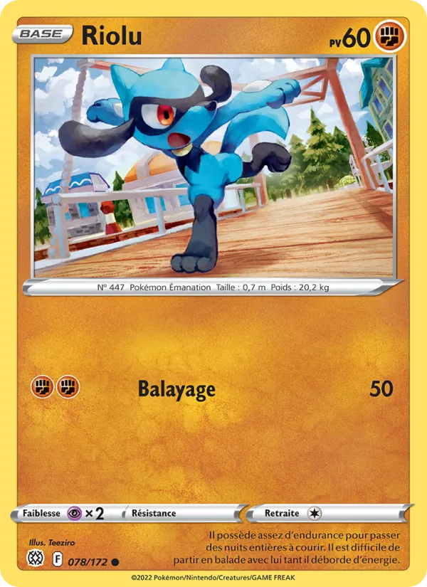 Riolu 78/172 — EB09 - Stars Etincelantes — Carte Pokémon française