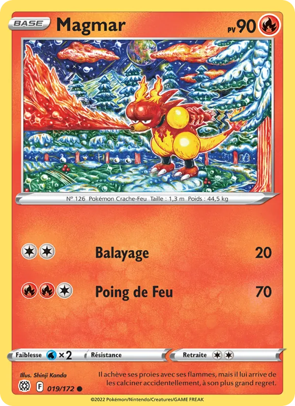 Magmar 19/172 — EB09 - Stars Etincelantes — Carte Pokémon française