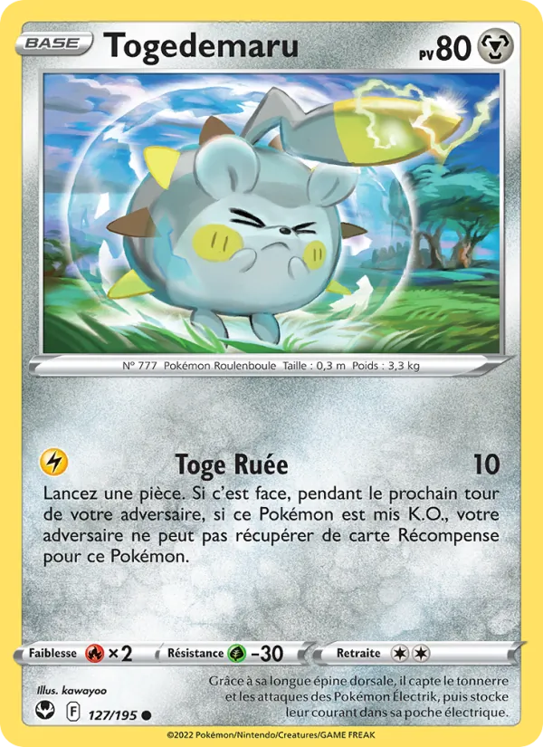 Togedemaru 127/195 — EB12 – Tempête Argentée — Carte Pokémon française