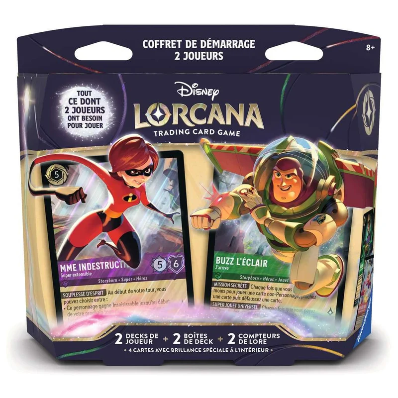 Disney Lorcana – Coffret de Démarrage 2 Joueurs – Madame Indestructible & Buzz l’Éclair – Français