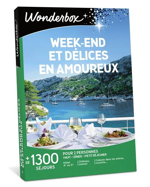 Coffret cadeau Wonderbox Week-end et délices en amoureux