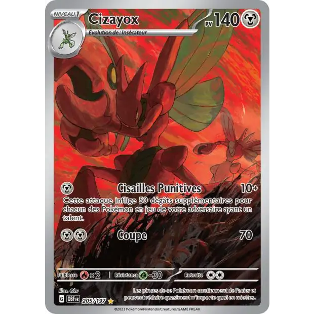 IR - Pokemon - Flammes Obsidiennes - Cizayox 205/197
