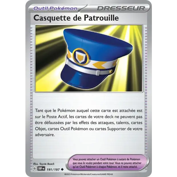 Peu commune - Pokemon - Flammes Obsidiennes - Casquette de Patrouille 191/197