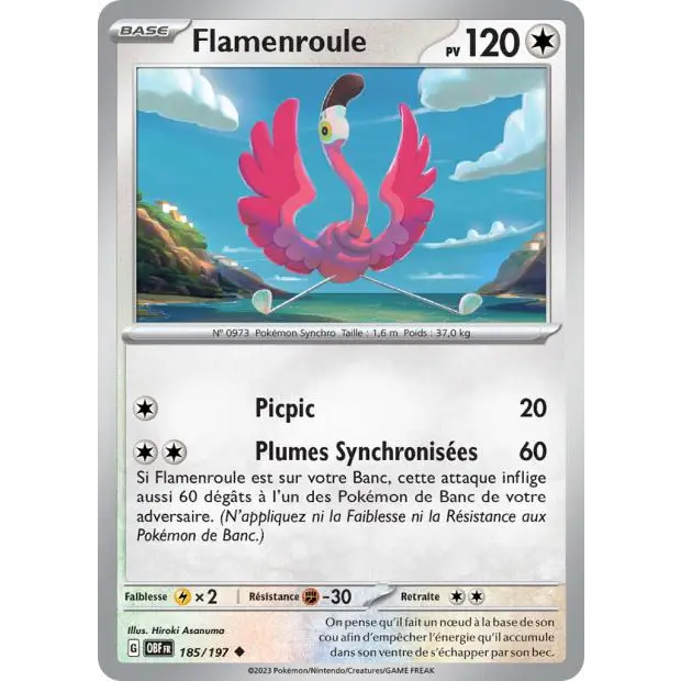 Peu commune - Pokemon - Flammes Obsidiennes - Flamenroule 185/197
