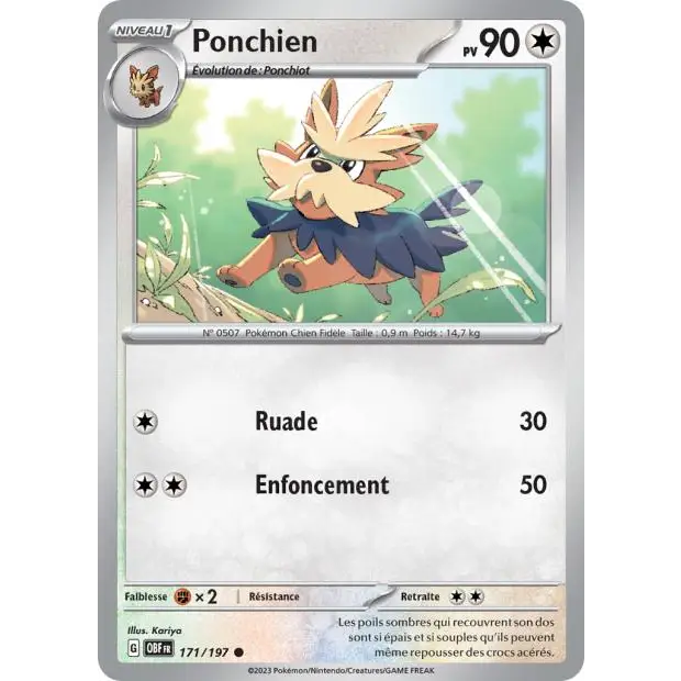 Commune - Pokemon - Flammes Obsidiennes - Ponchien 171/197